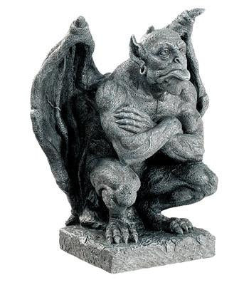 Deimos Gargoyle statue has bat-like wings and flared nostril