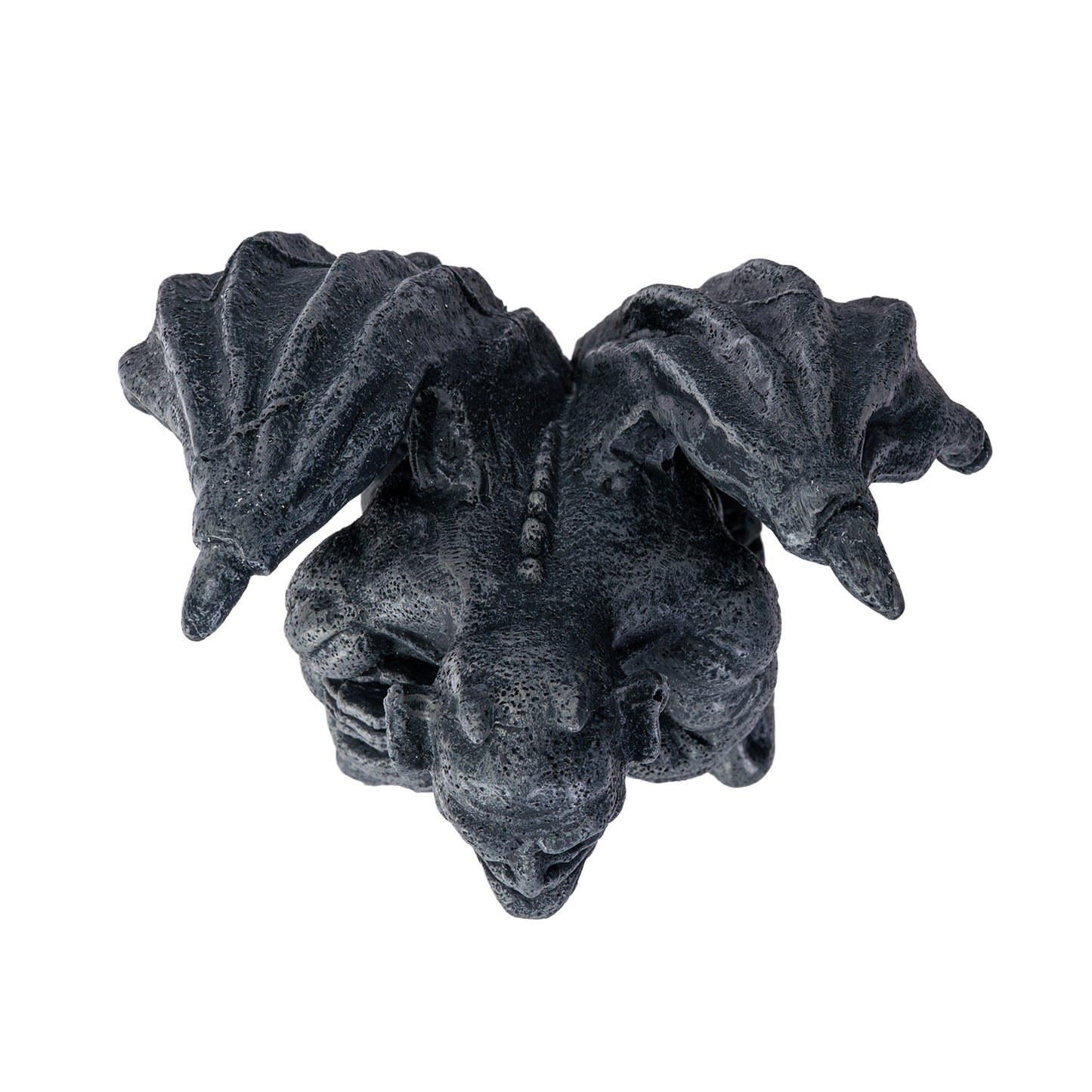Decorative stone gargoyle on a white background top view of sculpture