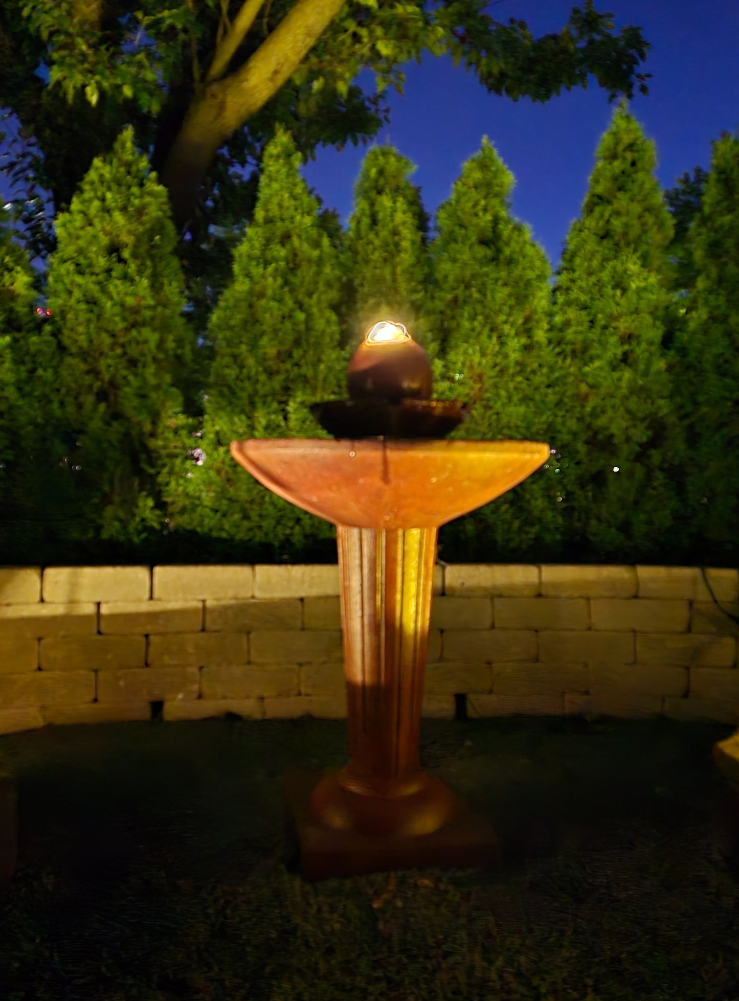 Classical sphere fountain with underwater LED light