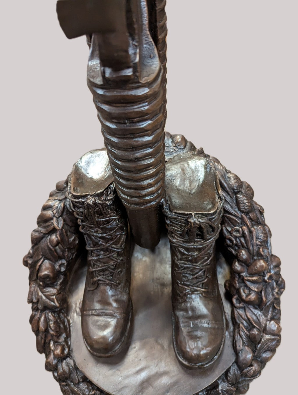 Display Name/Code Guardian of Freedom Bronze Battle Cross Sculpture Memorial top view of statue