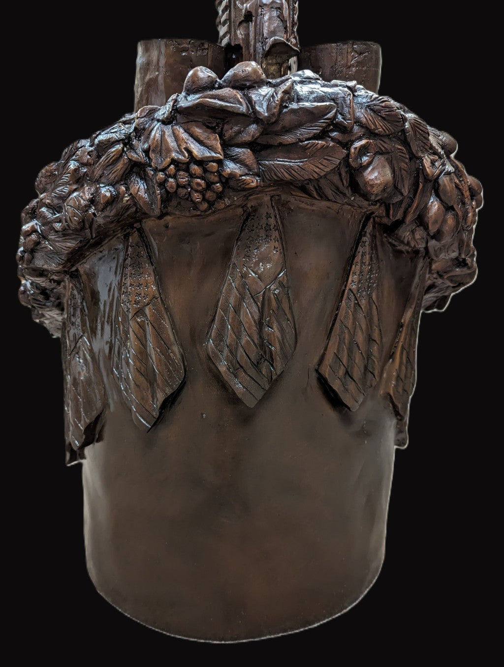 Display Name/Code Guardian of Freedom Bronze Battle Cross Sculpture Memorial base close up view