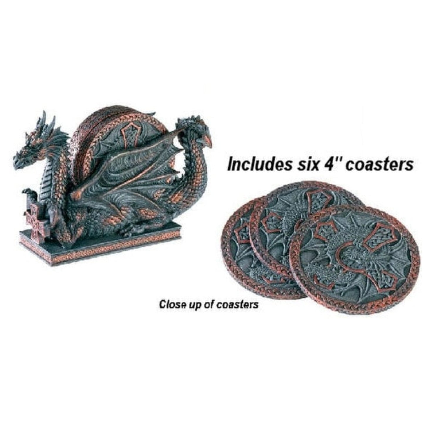 Dragon Holder With 6 Coasters