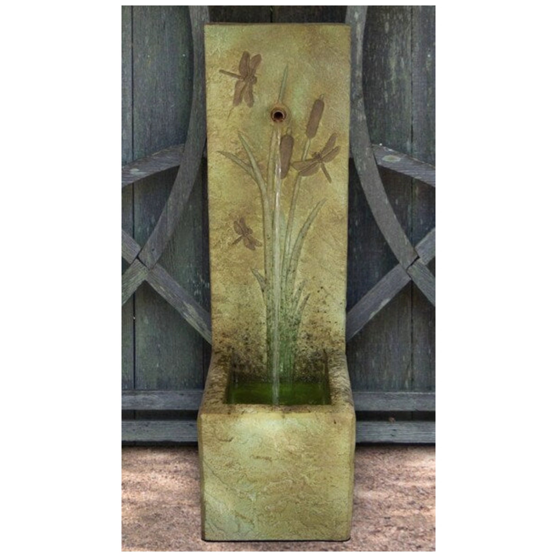 Dragonflies and Cattails Water Fountain mesmerizing blend of nature and artistry