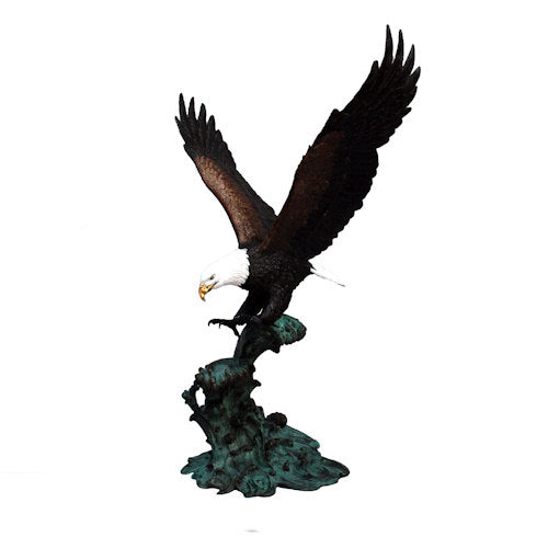 Eagle on Crested Waters Bronze Sculpture