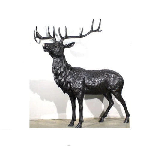 A life sized bronze elk made of extremely high quality cold cast bronze