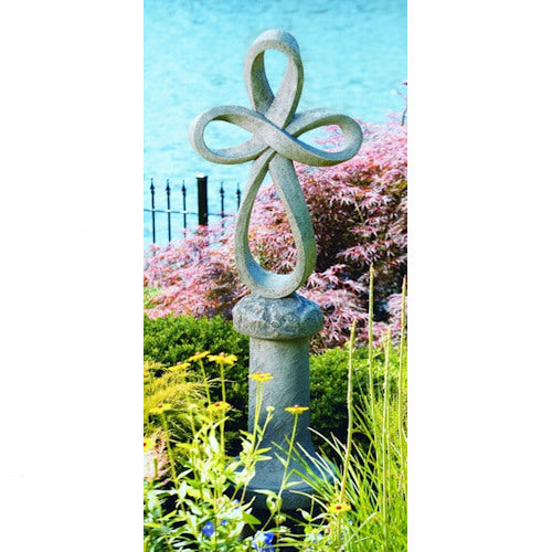 Eternity Cross And Pedestal Garden Sculpture Large