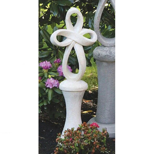 Eternity Cross Sculpture and Pedestal Medium
