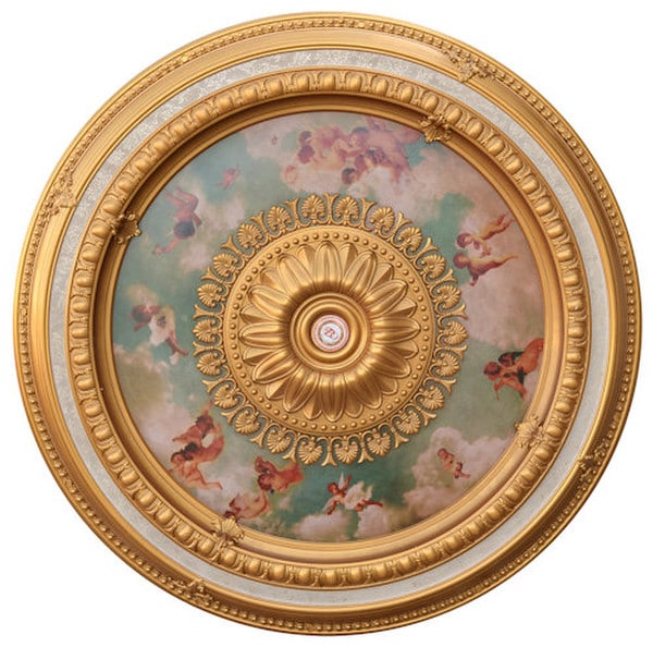 Light Caddy Cherub Sky Round Ceiling Medallions Clouds architectural
