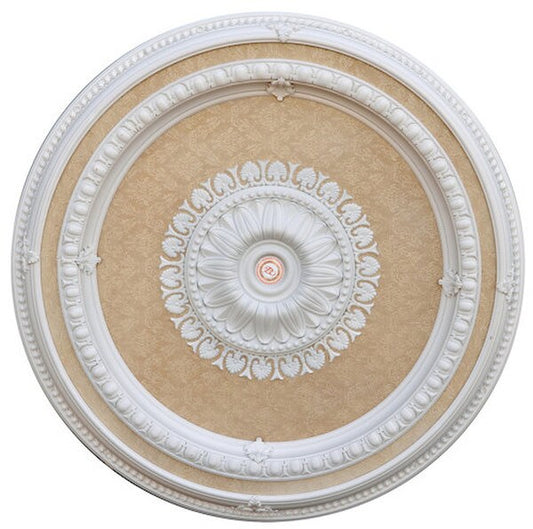 Blanco Chandelier Ceiling Medallion White Beige Recessed Center Panel