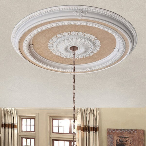 Orante Chandelier Ceiling Medallion White Beige Recessed Center