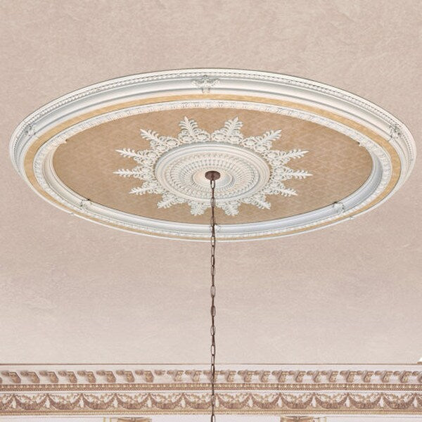 Oval Chandelier Ceiling Medallion Ornate Plastic Sculptural Decorative