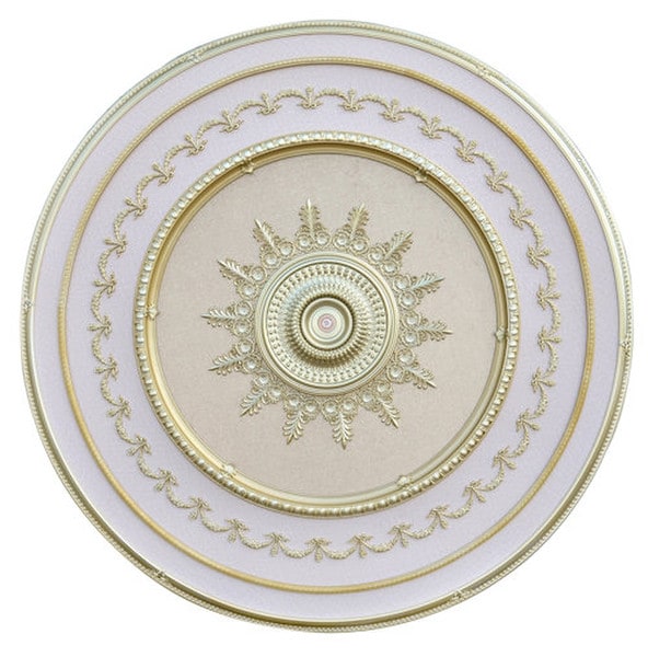 Diameter Rose Gold Round Ceiling Medallion Scolls Shells Decorative