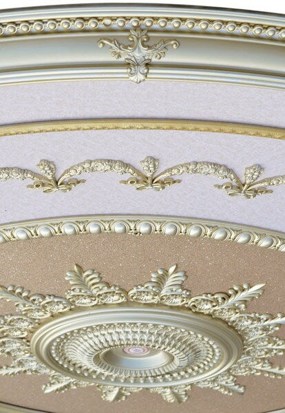 Rose Gold Grand Ceiling Medallion Round Design Engineered Decorations