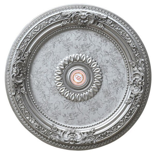 Ceiling medallions silver Round Chandelier antique architectural details easy installation