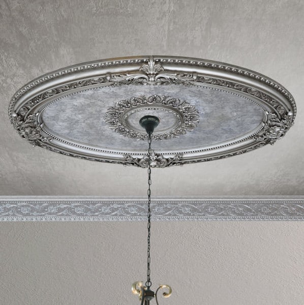 Ceiling medallions oval silver adds architecture easy installation affordable