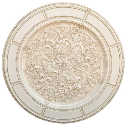 Bold Alluring Carved Cream Round Ceiling Medallions Classical Large