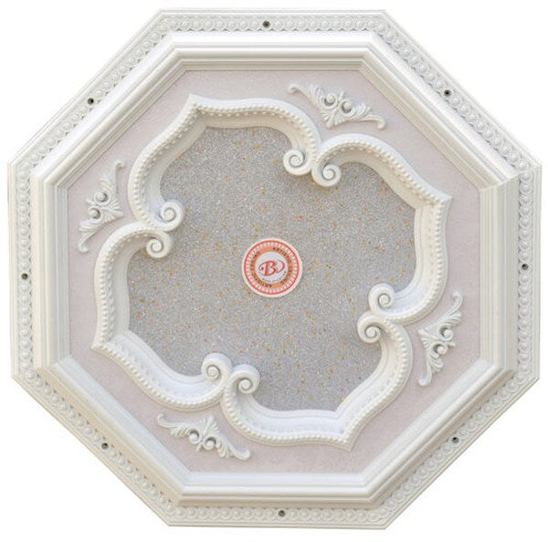 Silver Four Leaf Clover Frame Octagon Chandelier Ceiling Medallion