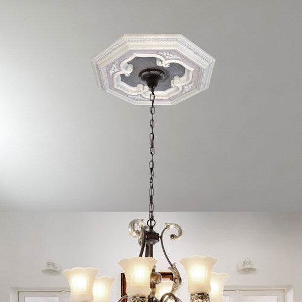 Silver Four Leaf Clover Frame Octagon Chandelier Ceiling Medallion