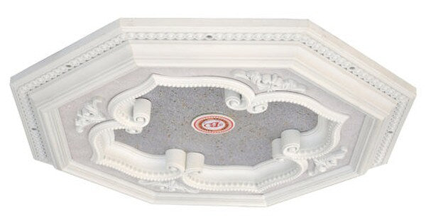Ornate Silver Four Leaf Clover Frame Octagon Chandelier Ceiling Medallion