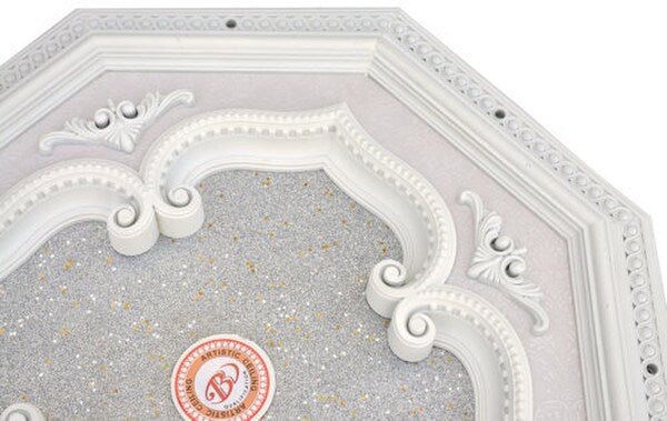 Shape Silver Four Leaf Clover Frame Octagon Chandelier Ceiling Medallion