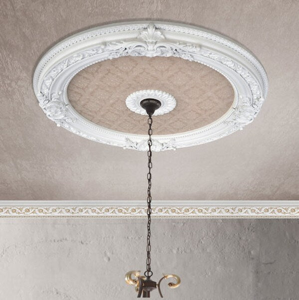 Retro Blanco Round Chandelier Ceiling Medallions Large Sized French