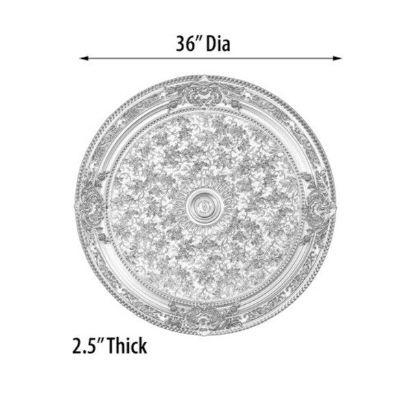 Antique Silver Round Ceiling Medallion 36"