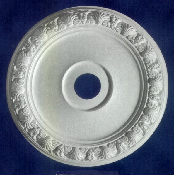 Pure White Ceiling Medallion with Classic Accents 25 Inch Diameter