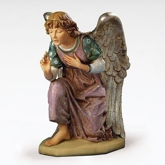 Angel Kneeling By Statue by Fontanini Large Size Nativity Sculptures