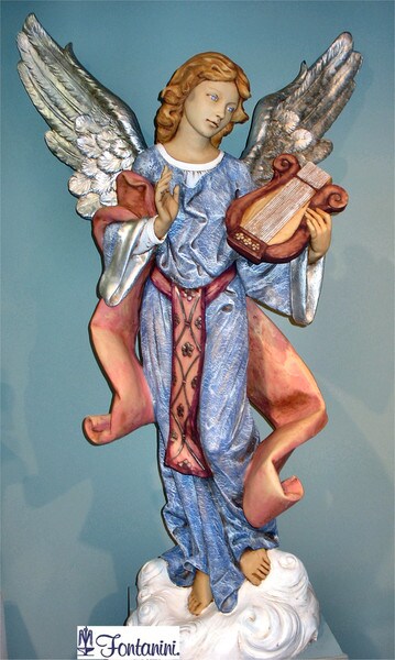 Angel Standing on a Cloud Statue by Fontanini Silver Wings Sculptures