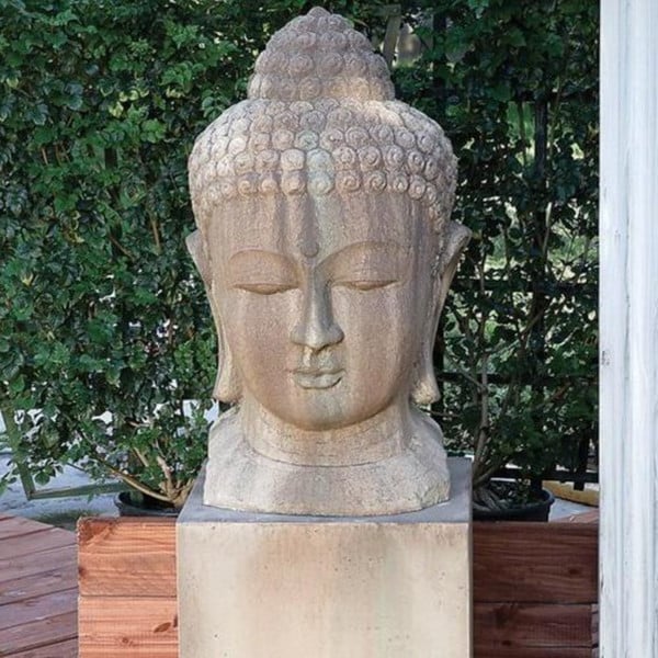 Buddha Wall Sculpture half place against your garden walls statue