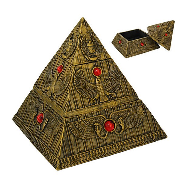 Egyptian Gods Pyramid Jeweled Box Sculpture Hidden treasures Jewled
