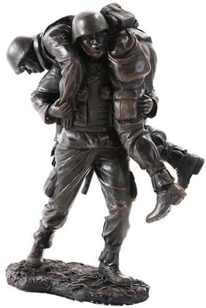 Wounded Warrior Military Soldiers Sculpture