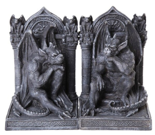 Gargoyle Thinker Bookend Set Statues