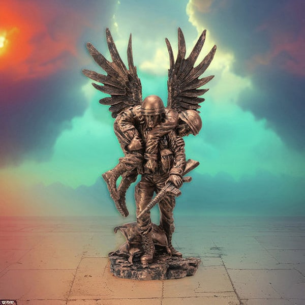 War Memorial Soldier Angel Sculpture a solemn tribute statue figurine