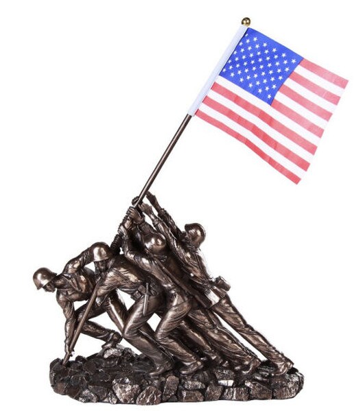 Iwo Jima Sculpture Raising the Flag Tribute Statuary to Military