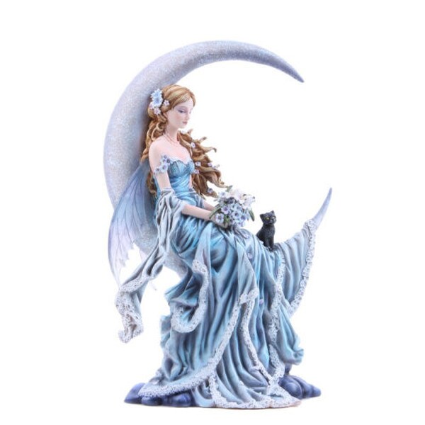 Wind Moon Fairy Statue by Nene Thomas Cat Kitten Blue Artist