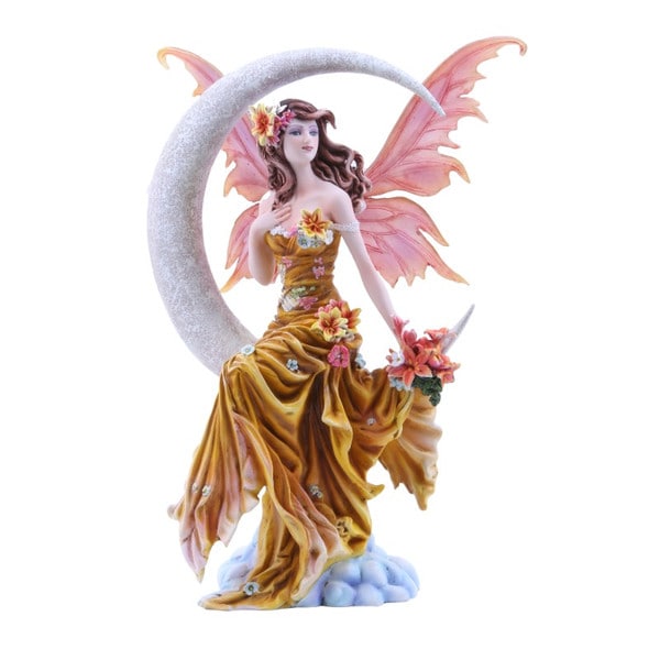Earth Moon Fairy Statue by Nene Thomas Cresent Flower Mother