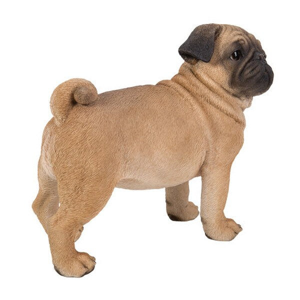 Pug Puppy Side View of Dog Statue Life like eyes Realistic