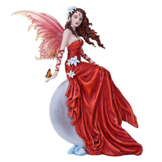 Butterfly Crimson Lilly Statue by Nene Thomas Sculpture Figurine