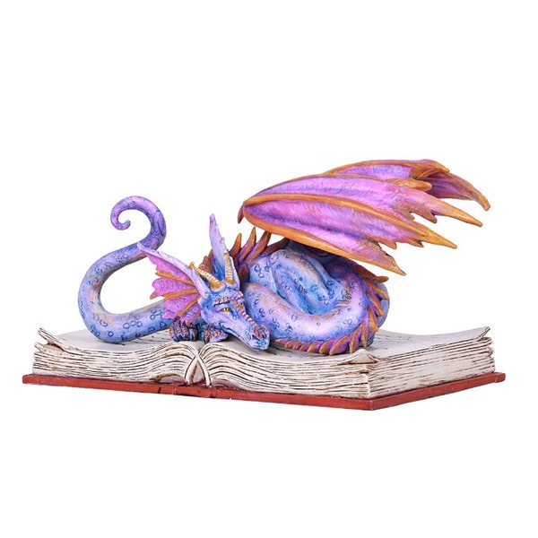 Book Wyrm Worm Dragon Sculpture Sleeping Decorative Figurine