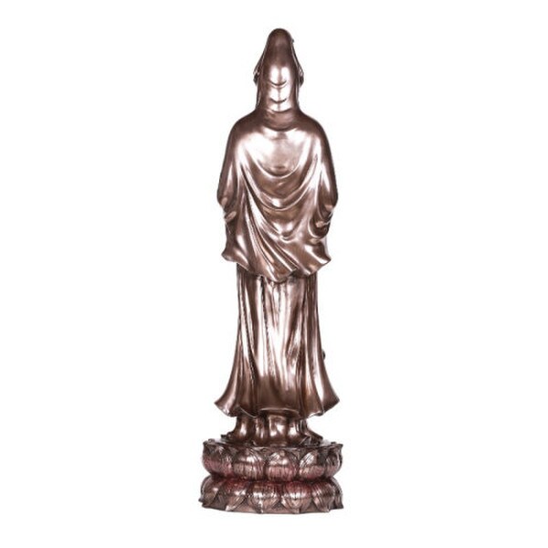 Avalokiteswara sculpture Kuan Yin Back View Bronze Figurine Lotus