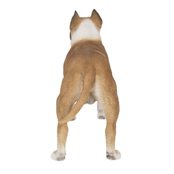 Sculpture of a Realistic Pittbull Dog Statue View of Back Side Scale