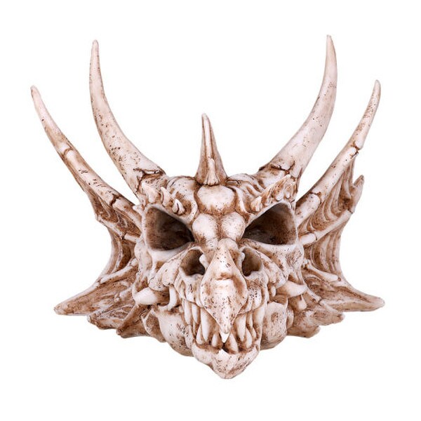 Dragon Skull Statue Replica Reproduction Head Horns Pointed View