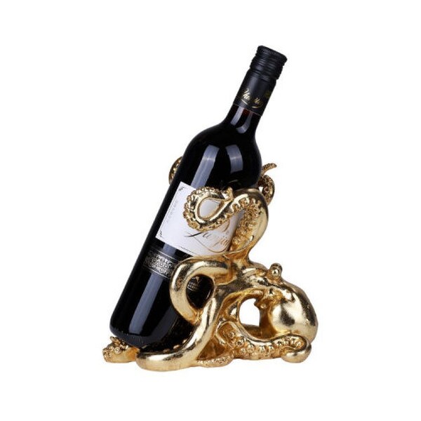 Octopus Sculptural Wine Bottle Holder Tenacles Statue Decorative