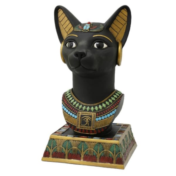 Bastet Bust Sculptural Egyptian Head Reproduction Statue Cat God