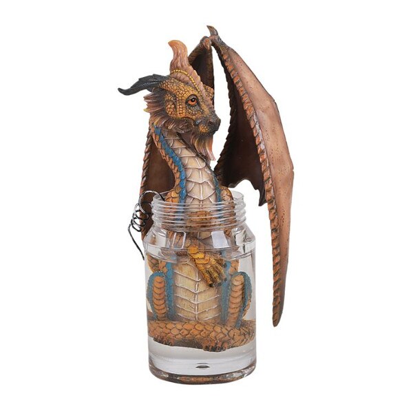 Moonshine Dragon Sculpture In Mason Jar Cocktail Statue Drunk