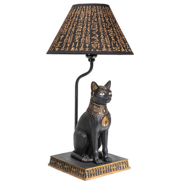 Egyptians Royal Cat Goddess Bastet Sculptural Table Lamp Lighting Art