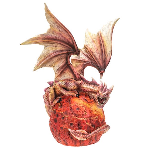 Celestial Sentinel Mars Guardian Dragon fiery planet sculpture statue