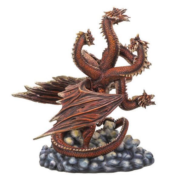 Hydra is a legendary water serpent with regenerative abilities statue