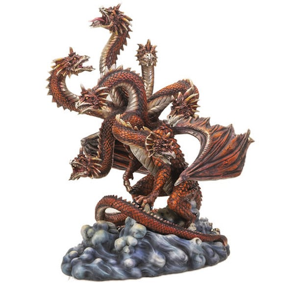 Hydra is frequently portrayed as a powerful and menacing dragon statue